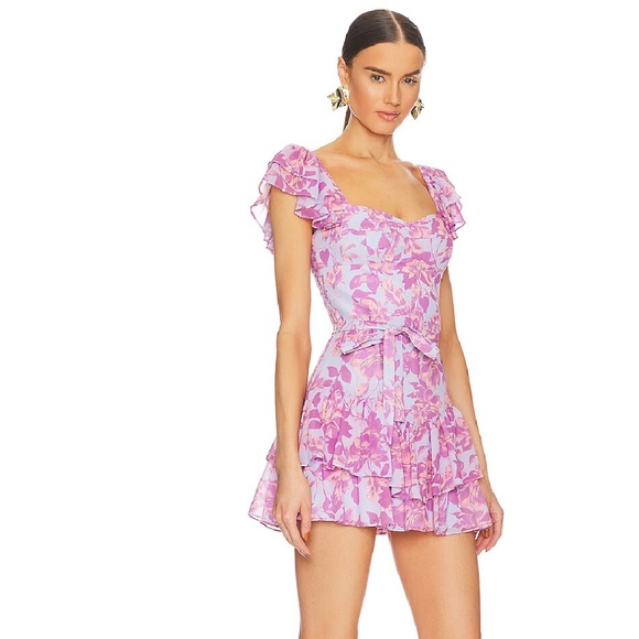 Revolve x Amanda Uprichard Combishort Mackey Midsummer Flounce Fairy Floral M - Picture 1 of 16